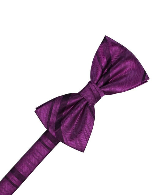 Sangria Striped Satin Kids Bow Tie by Cardi
