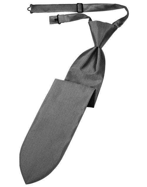 Silver Herringbone Kids Necktie by Cardi