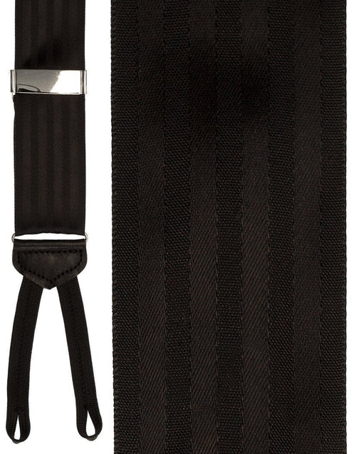 Vincenza Black Striped Suspenders by Cardi