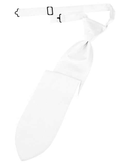 White Herringbone Kids Necktie by Cardi