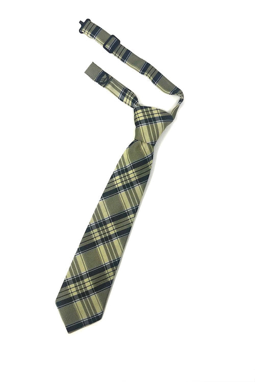 Yellow Madison Plaid Kids Necktie by Cardi