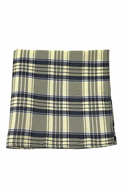 Yellow Madison Plaid Pocket Square by Cardi
