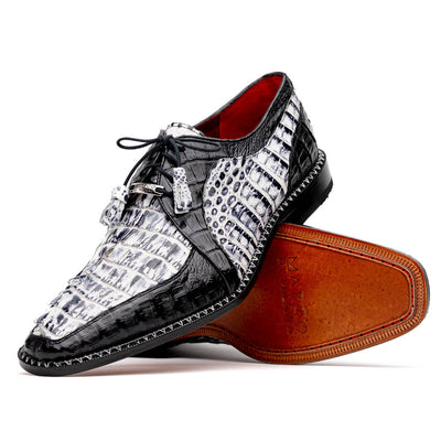 Marco Di Milano Caribe Newspaper Black Leather Dress Shoe