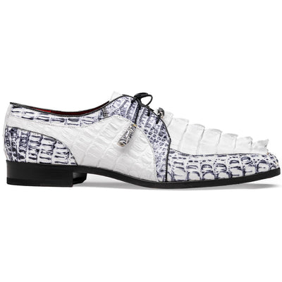 Marco_Di_Milano Caribe White Leather Sneakers - "Newspaper" Accent