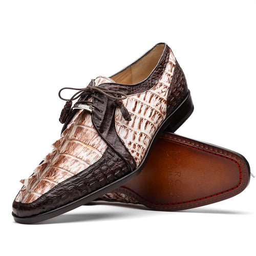 Marco Di Milano Caribe: Rustic White/Brown Leather Dress Shoe