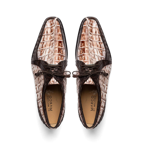 Marco Di Milano Caribe: Rustic White/Brown Leather Dress Shoe