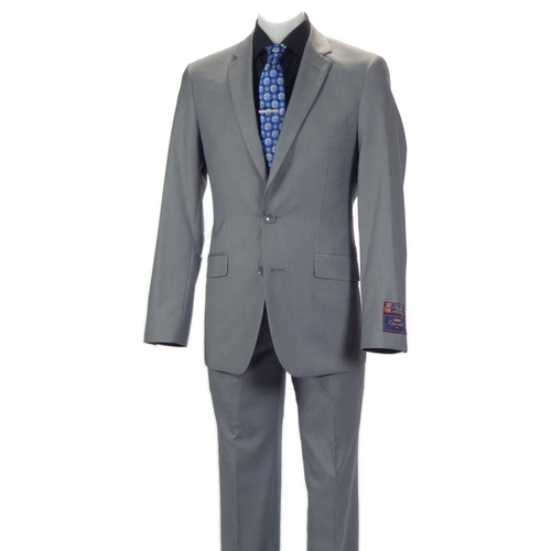 Carlo Lusso Medium Gray Two-button Poly Blend Suit by Usamensoutlet