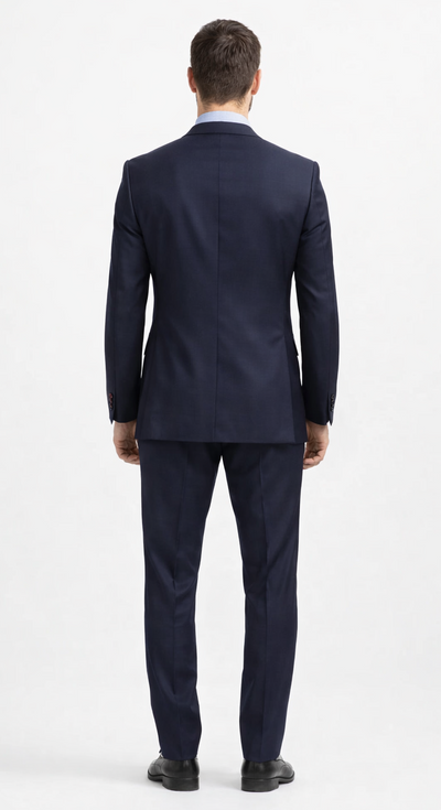 Carlo Lusso Navy Two-button Poly Blend Suit by Usamensoutlet