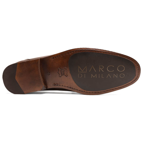 Marco Di Milano Cassarano Men's Calfskin Leather Loafers Brown