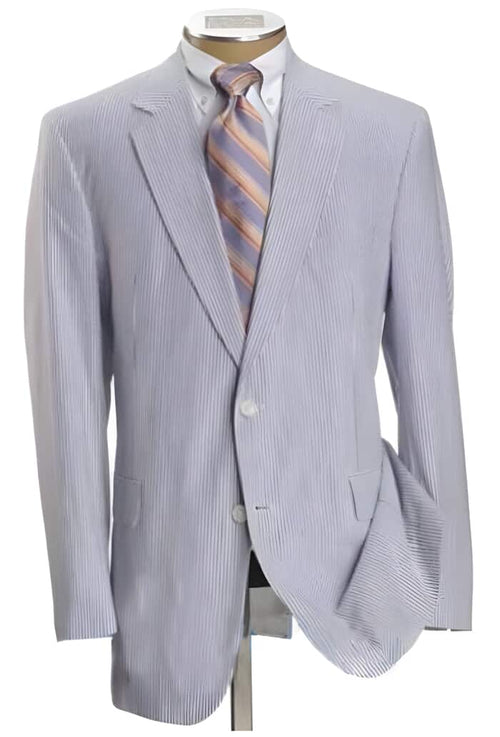 Mens Big and Tall Linen Suits - White & Sky Blue Summer Fabric Suit