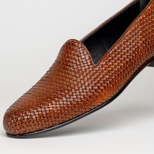 Zelli Cestino Woven Loafers Cognac (15-211-CGN)