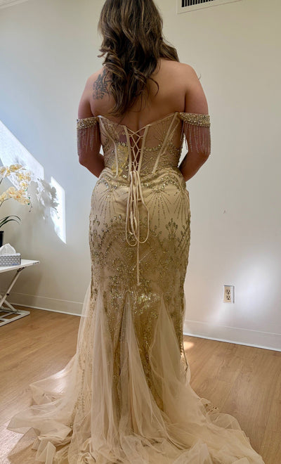 Red Carpet Dress Off Shoulder Mermaid Evening Gown By May Queen MQ2136-New Collection