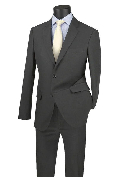 "Charcoal Grey Wool-Blend Suit: Apollo King Modern Fit" - Elegant Mensattire