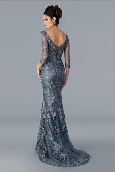 Charcoal Mother of Bride Dress 3/4 Sleeve Gown Stella Couture 22361