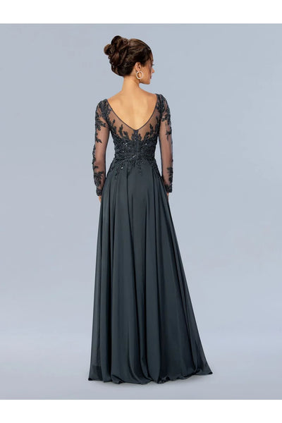 Charcoal Mother of Bride Dress 3/4 Sleeve Gown Stella Couture 24308