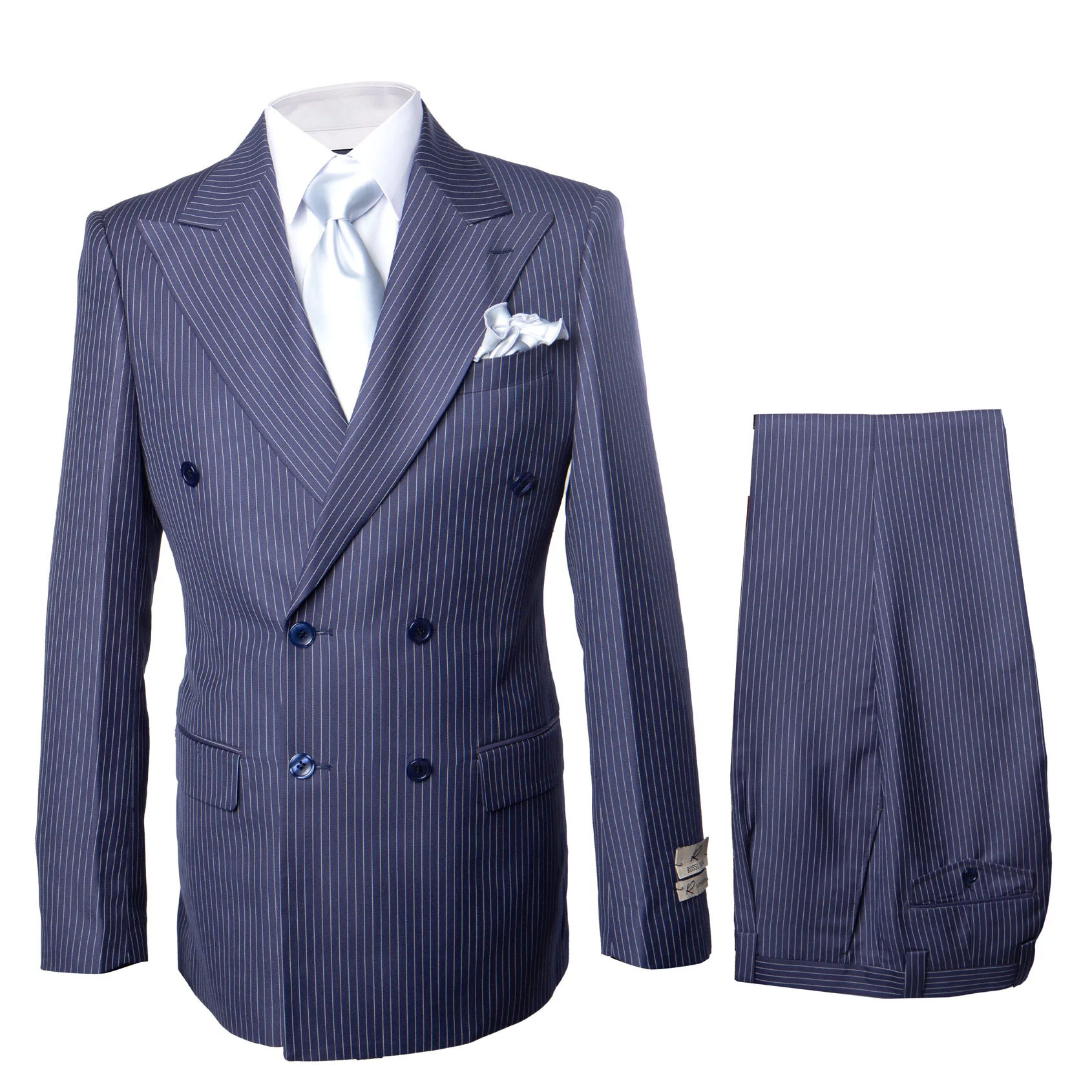 Navy with White Pinstripe Color by Rossiman