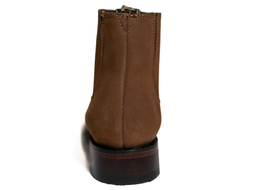 Los Altos Men's Toe Charro Short Boots Oval Nobuck Taupe - Nobuck Taupe