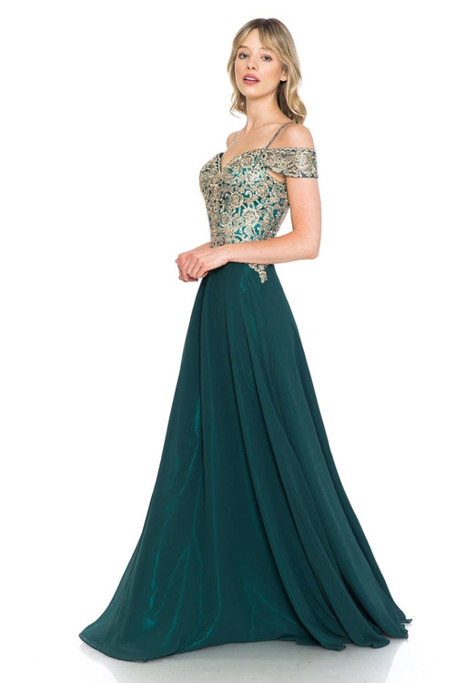 Lenovia 8132 Cold Shoulder Prom Formal Gown
