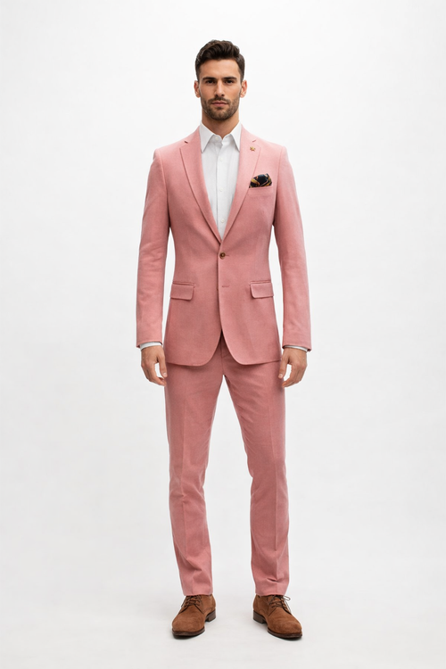 Coral Suit - Salmon Color Suit - Summer Suit