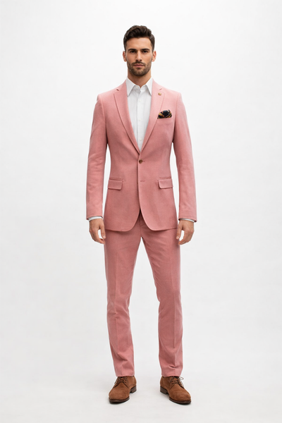 Coral Suit - Salmon Color Suit - Summer Suit