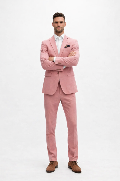Coral Suit - Salmon Color Suit - Summer Suit