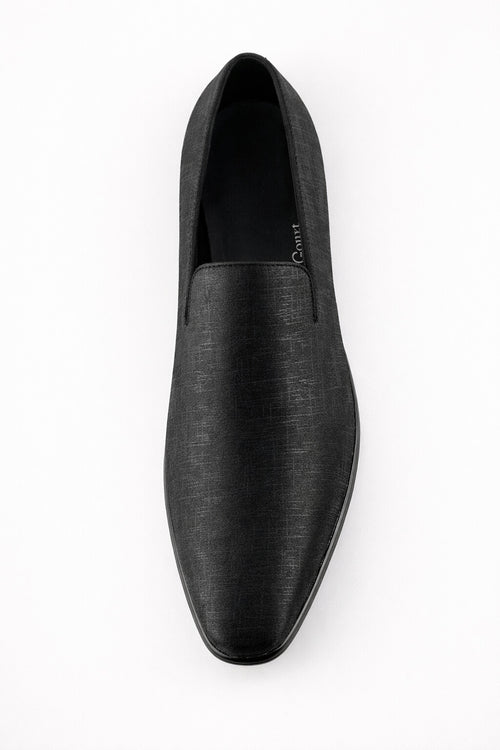 "Sharkskin" Black Couture 1910 Tuxedo Shoes