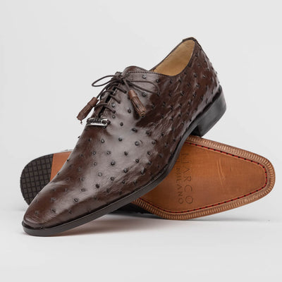 Marco Di Milano Criss Ostrich Quill Dress Oxfords Brown