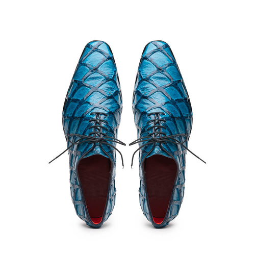 Marco Di Milano Olivieri: Caribbean Blue Leather Shoes