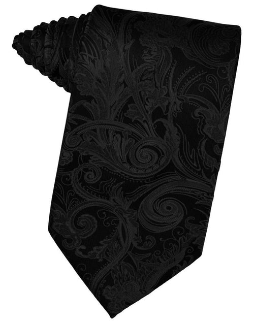 Black Paisley Silk Necktie by Cristoforo Cardi