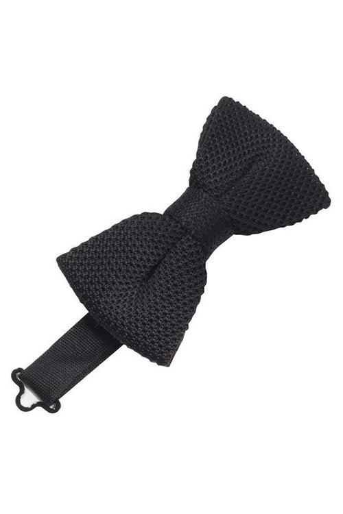 Black Silk Knit Bow Tie Cristoforo Card