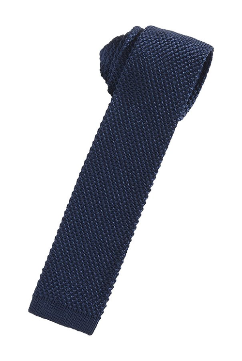 Navy Silk Knit Necktie by Cristoforo Cardi