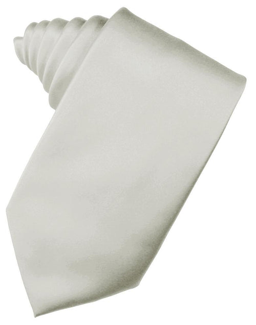 Platinum Noble Silk Necktie by Cristoforo Cardi