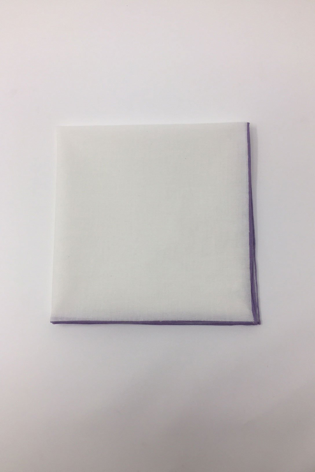 White Cotton with Lavender Border Pocket Square by Cristoforo Cardi – SuitUSA