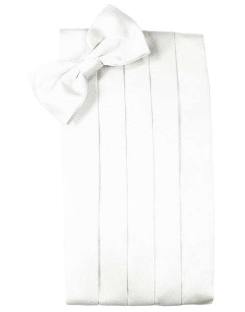 White Noble Silk Cummerbund & Bow Tie Set Cristoforo Cardi