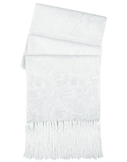 White Tapestry Silk Tuxedo Scarf by Cristoforo Cardi