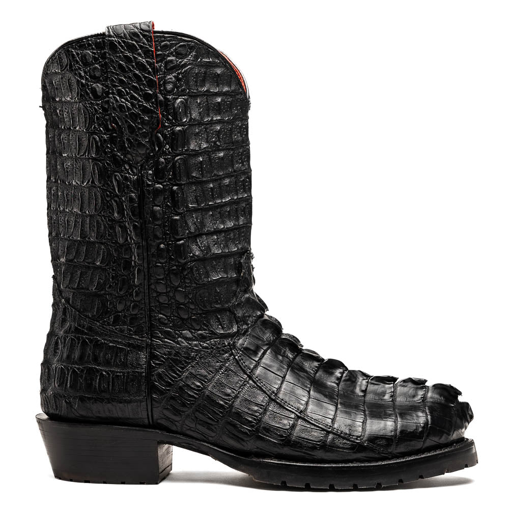 Marco Di Milano Marlboro Black Hornback Crocodile Tail Tractor Sole Cowboy Boots