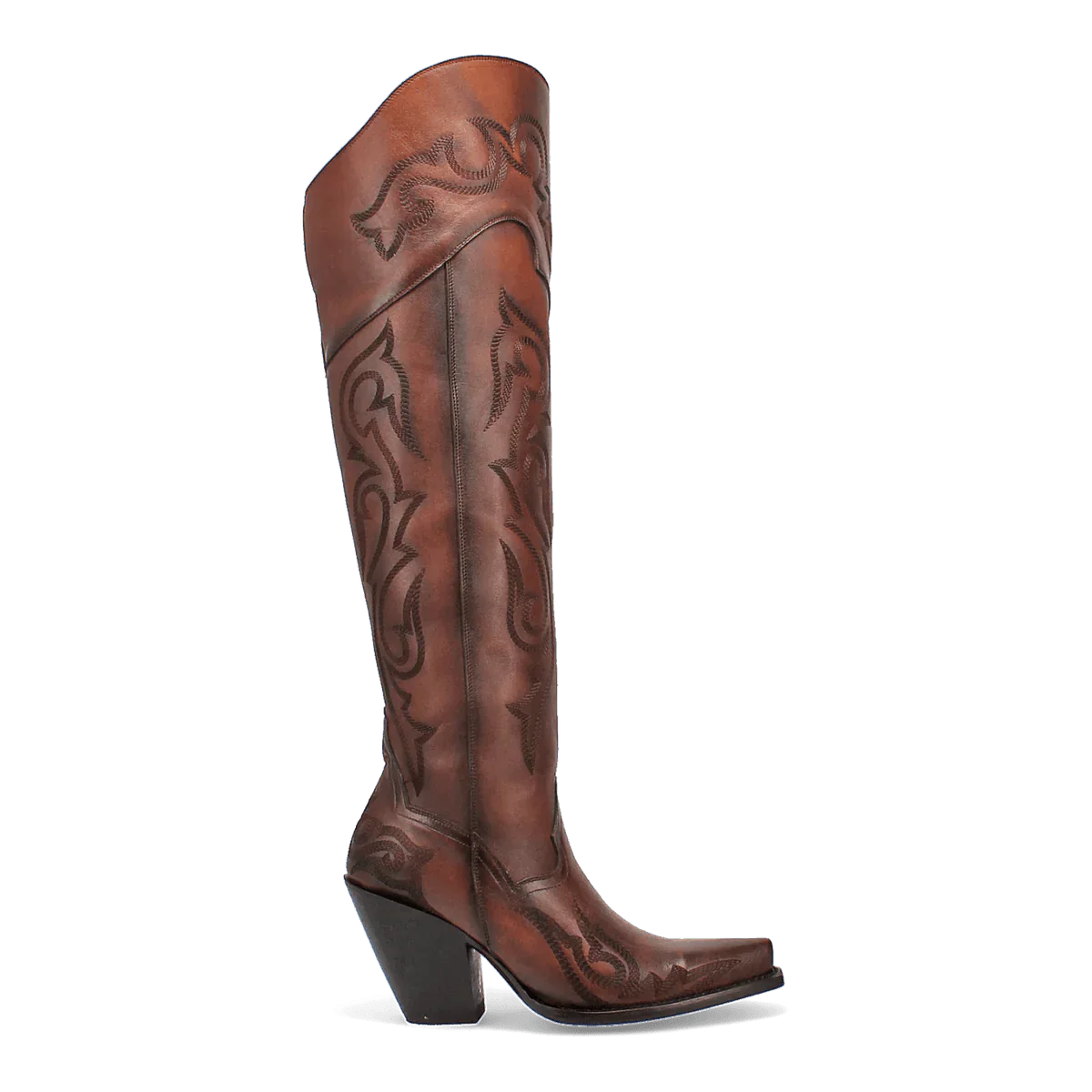 Dan Post Women's Seductress Snip Toe Leather Tall Boots - Chestnut by Dan Post Boots