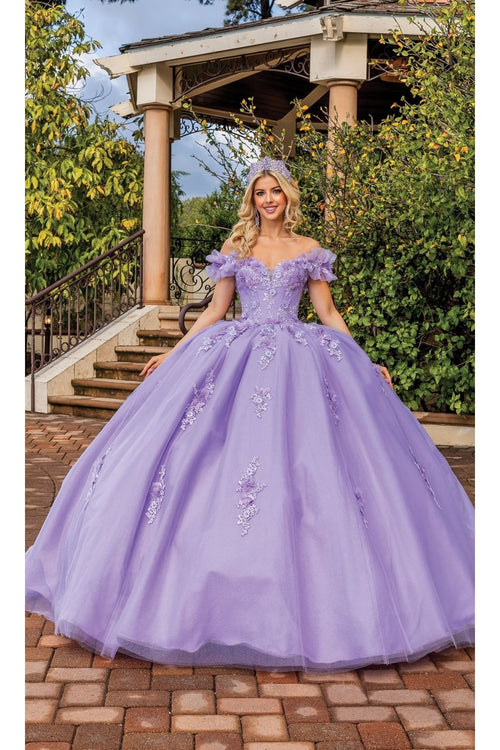 Dancing Queen Dresses DQ-1870 Elegant QuinceaƱera Ball Gown - Lilac / XS - Dress