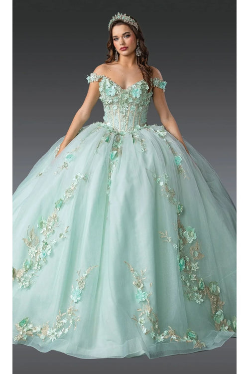 Dancing Queen Dresses DQ-1918 QuinceaƱera Dress Elegant&Stunning Gown - Sage / XS - Dress