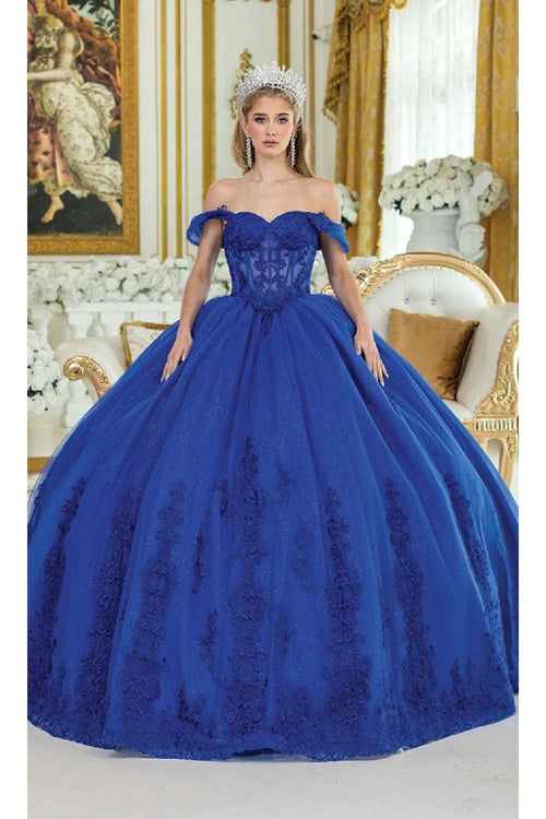 Dancing Queen Dresses DQ-5003 Radiant QuinceaƱera Beauty - XS / Royal Blue