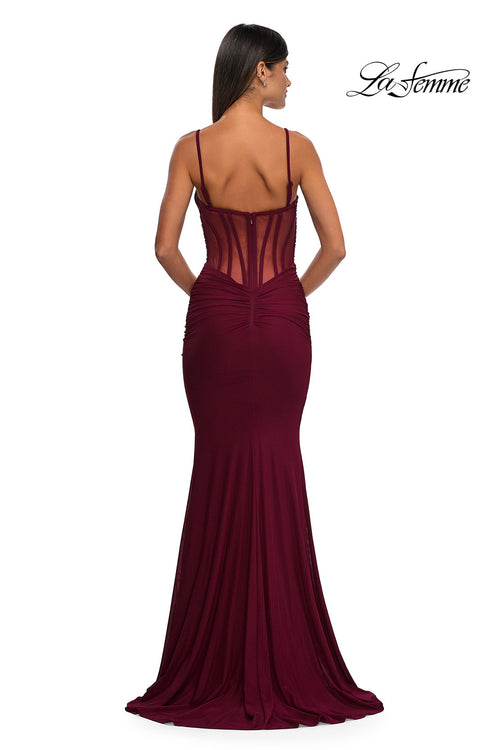 La Femme 32642 Sleeveless Net Jersey Prom Gown