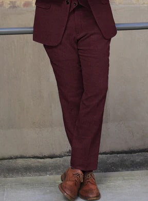 Dark Wine Heavy Tweed Suit