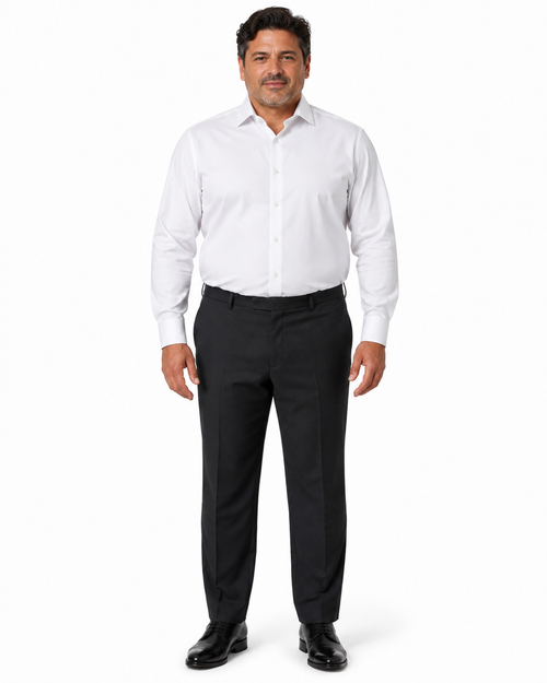 Boxed French Cuff White Tuxedo Shirt by David Donahue