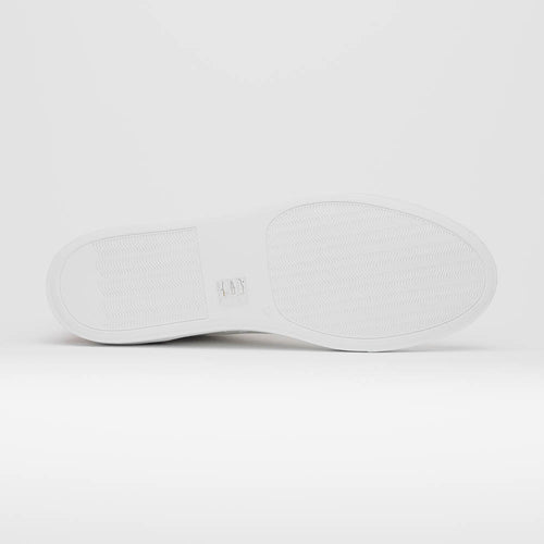 Zelli Diaz Minimalist Rubberized Calfskin Sneaker in Matte White