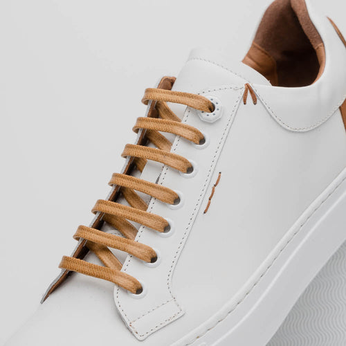 Zelli Diaz Minimalist Rubberized Calfskin Sneaker in Matte White