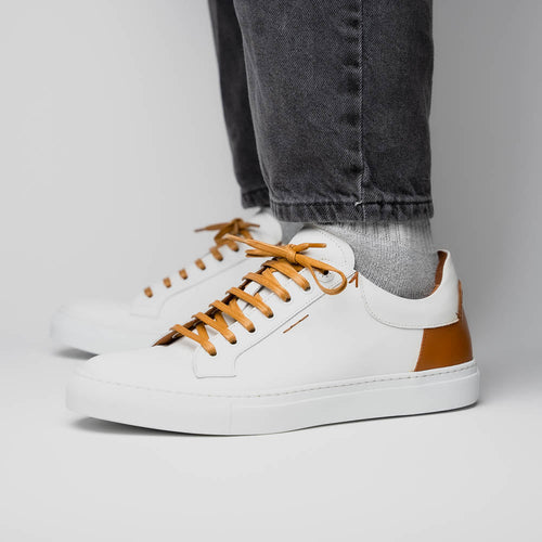 Zelli Diaz Minimalist Rubberized Calfskin Sneaker in Matte White