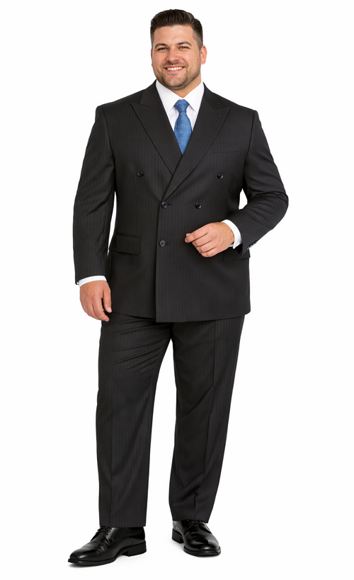 Double-Breast Suit, Black, Navy or Gray Colors by Giorgio Fiorelli