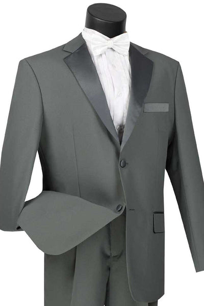 Wedding grey tuxedo MENS CLASSIC 2 BUTTON POPLIN TUXEDO IN GREY