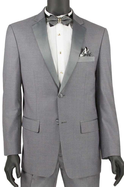 Wedding grey tuxedo MENS 2 BUTTON SLIM FIT NOTCH TUXEDO IN GREY