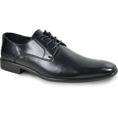 Black Prom Shoe MENS POINTED PLAIN TOE OXFORD DRESS SHOE IN BLACK